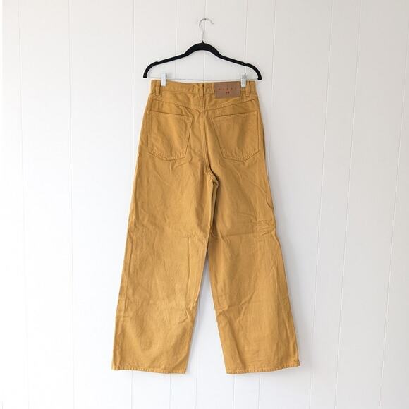 Marni Uniqlo Yellow Denim Baggy High Waist Wide Leg Logo Jeans, size 26x31 - Picture 2 of 11
